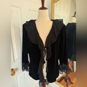 Elegant Black Ruffled Jacket